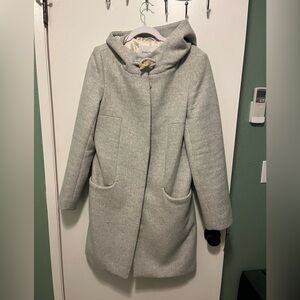 Artizia Babaton Pearce wool cashmere hooded pea coat, light grey, size medium